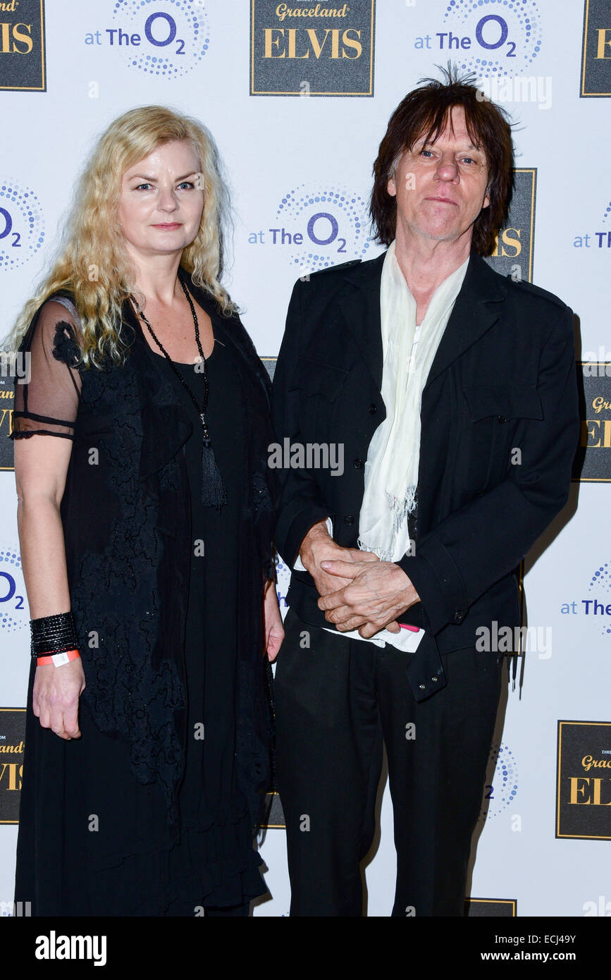 London,UK, 15th December 2014 : Sandra Cash, Jeff Beck attends the Elvis at The O2 Gala Night at the O2 in London. Credit:  See Li/Alamy Live News Stock Photo