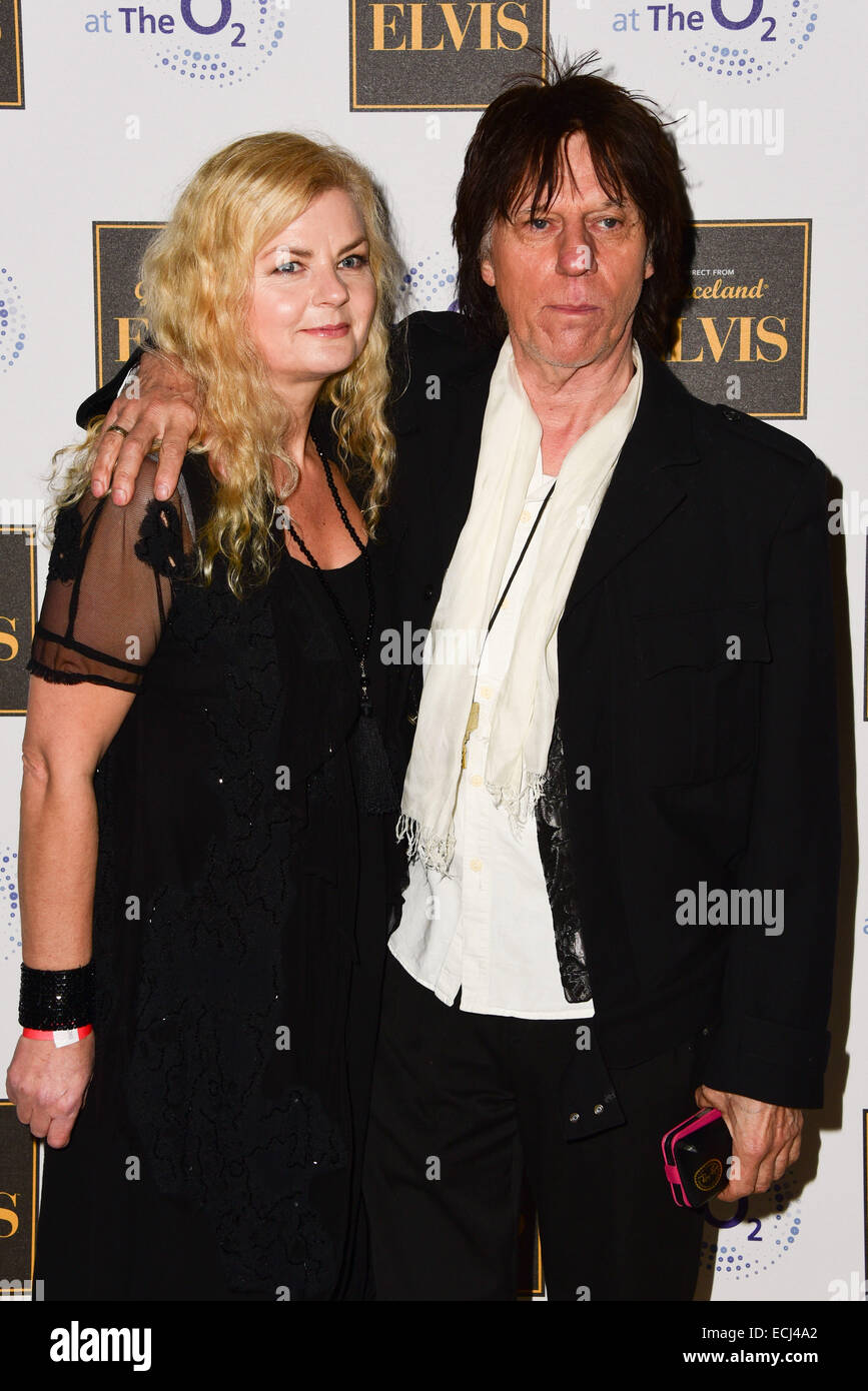 London,UK, 15th December 2014 : Sandra Cash, Jeff Beck attends the Elvis at The O2 Gala Night at the O2 in London. Credit:  See Li/Alamy Live News Stock Photo