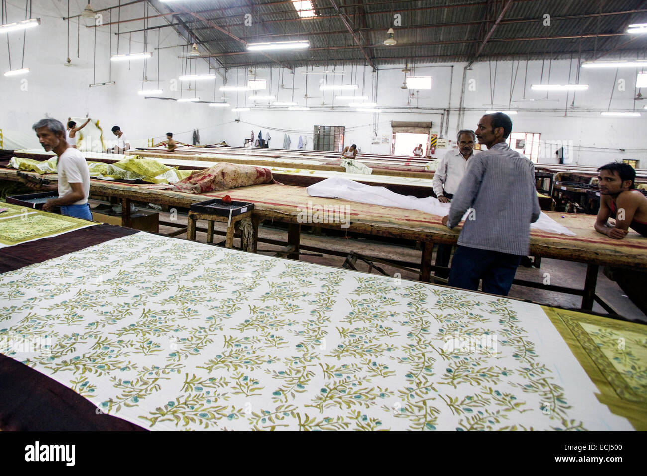 Jaipur, textile factory Stock Photo Alamy