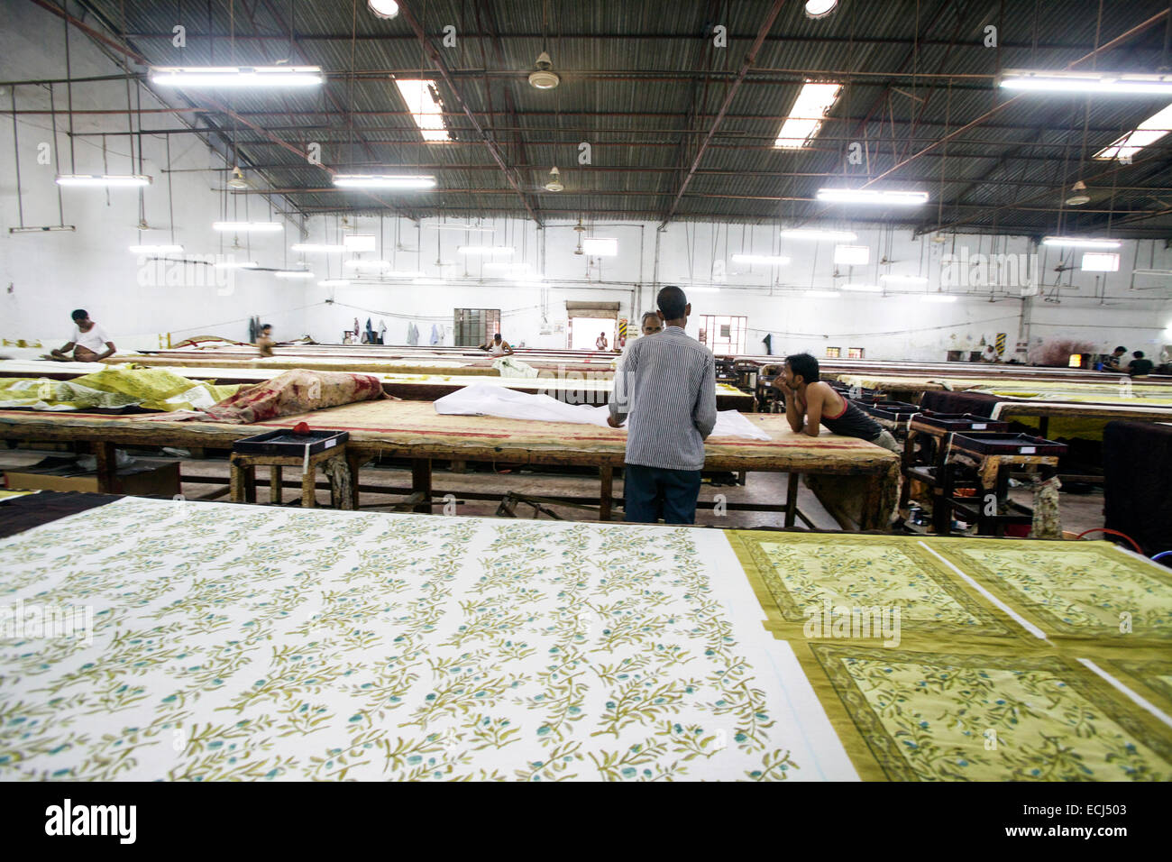 Jaipur, textile factory Stock Photo Alamy