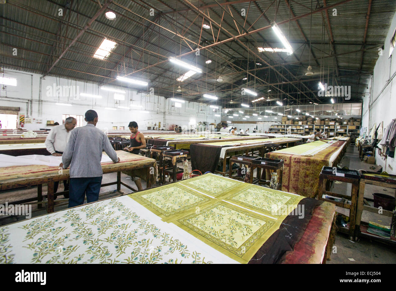 Jaipur, textile factory Stock Photo Alamy