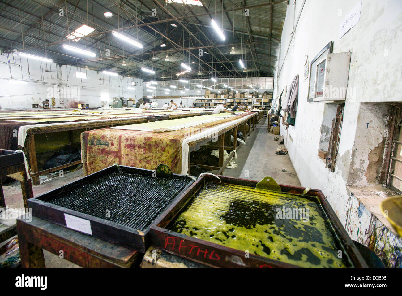 Jaipur, textile factory Stock Photo Alamy