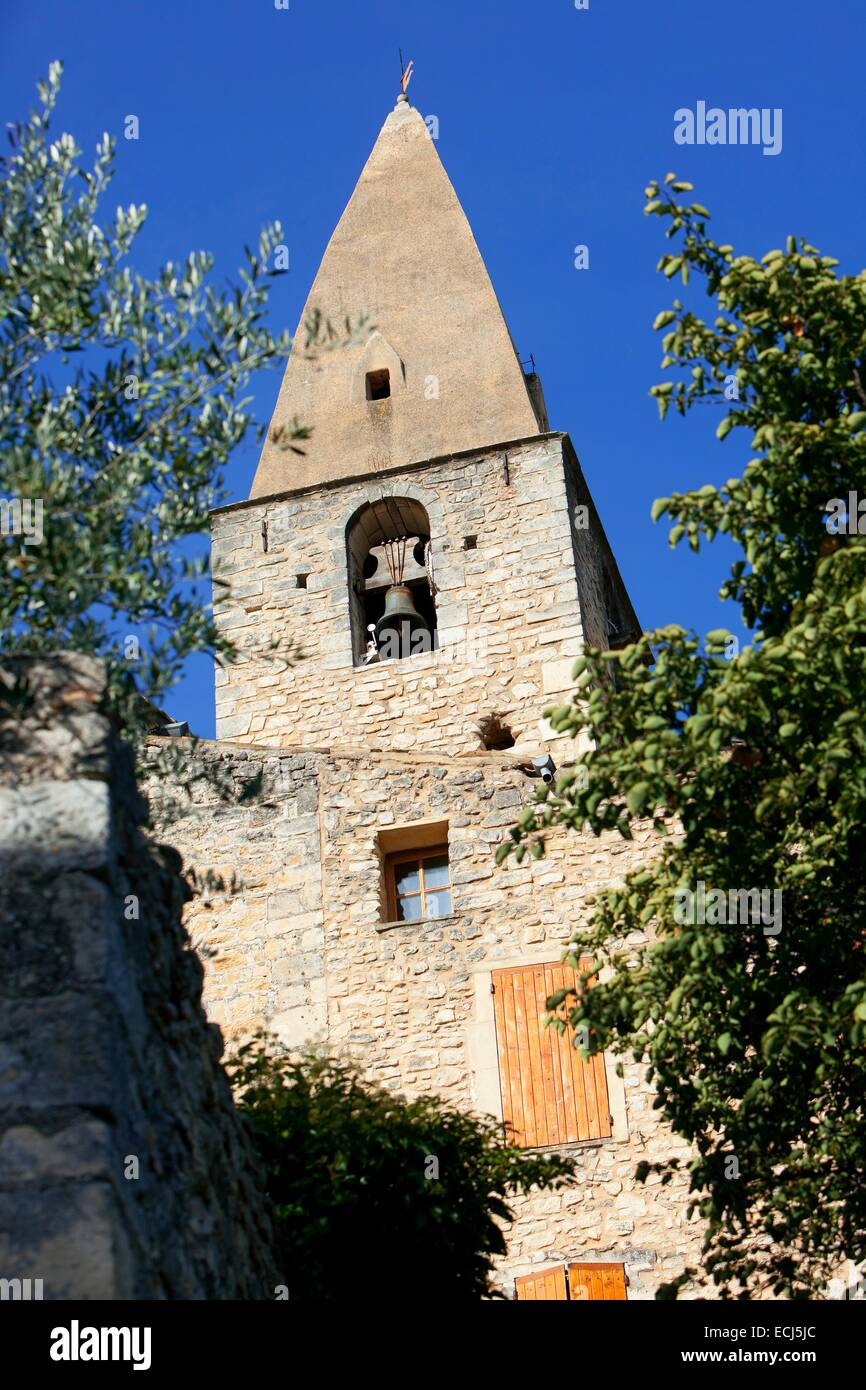 France, Vaucluse, Le Crestet, 11th century parish church of Saint