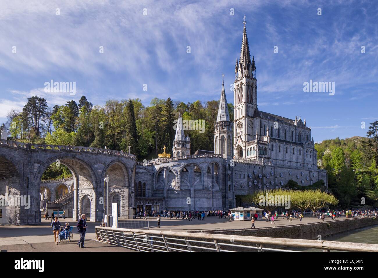France, Hautes Pyrenees, Lourdes, Sanctuary of Our Lady of Lourdes ...