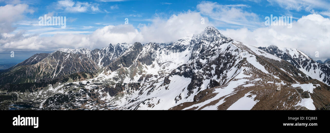 View towards Swinica (2301 m) from Beskid (2014 m), Tatra mountains, Poland Stock Photo