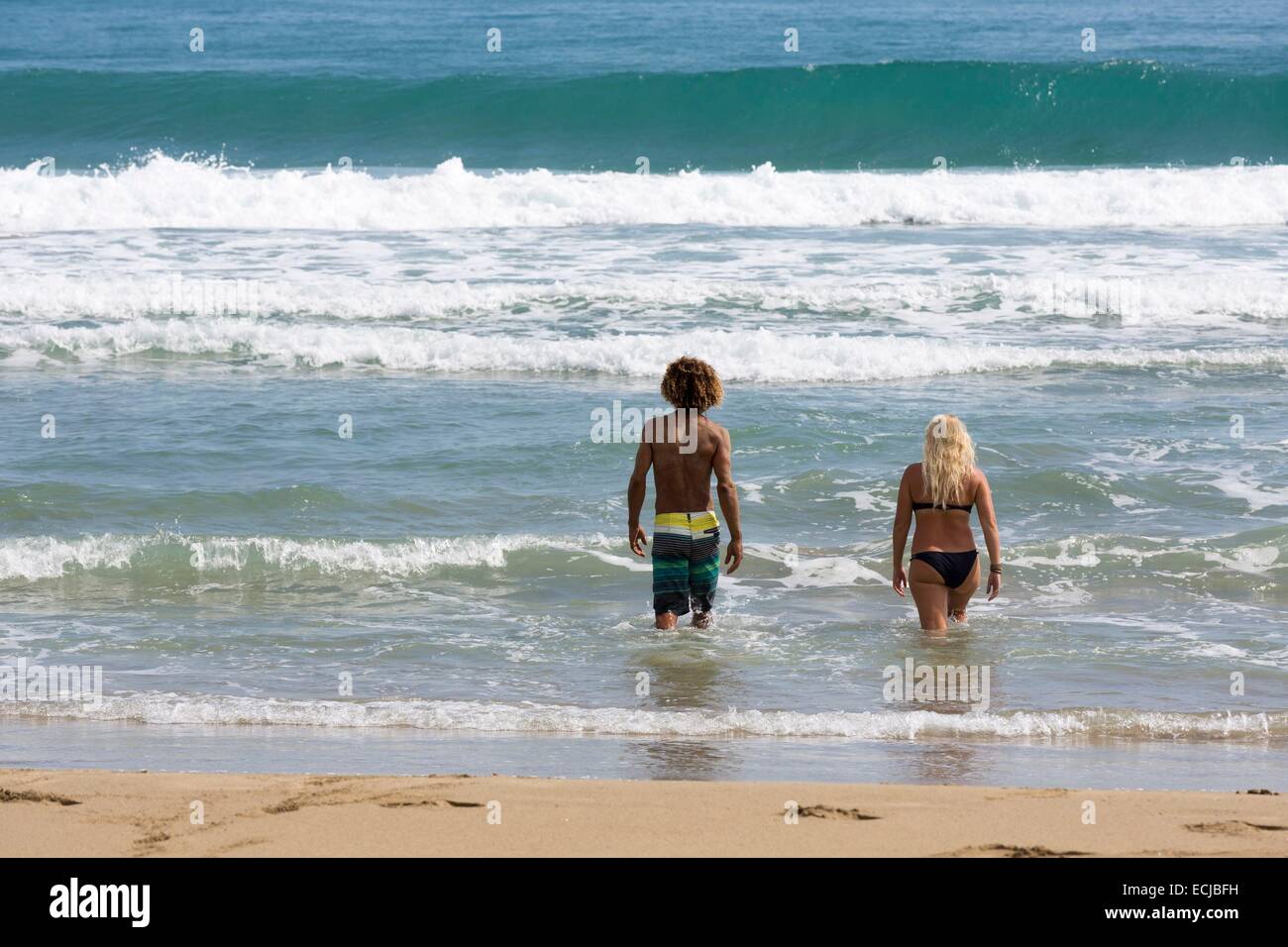 Costa Rica, Limon Province, Caribbean coast, Puerto Viejo de Talamanca, Playa Cocles beach Stock Photo