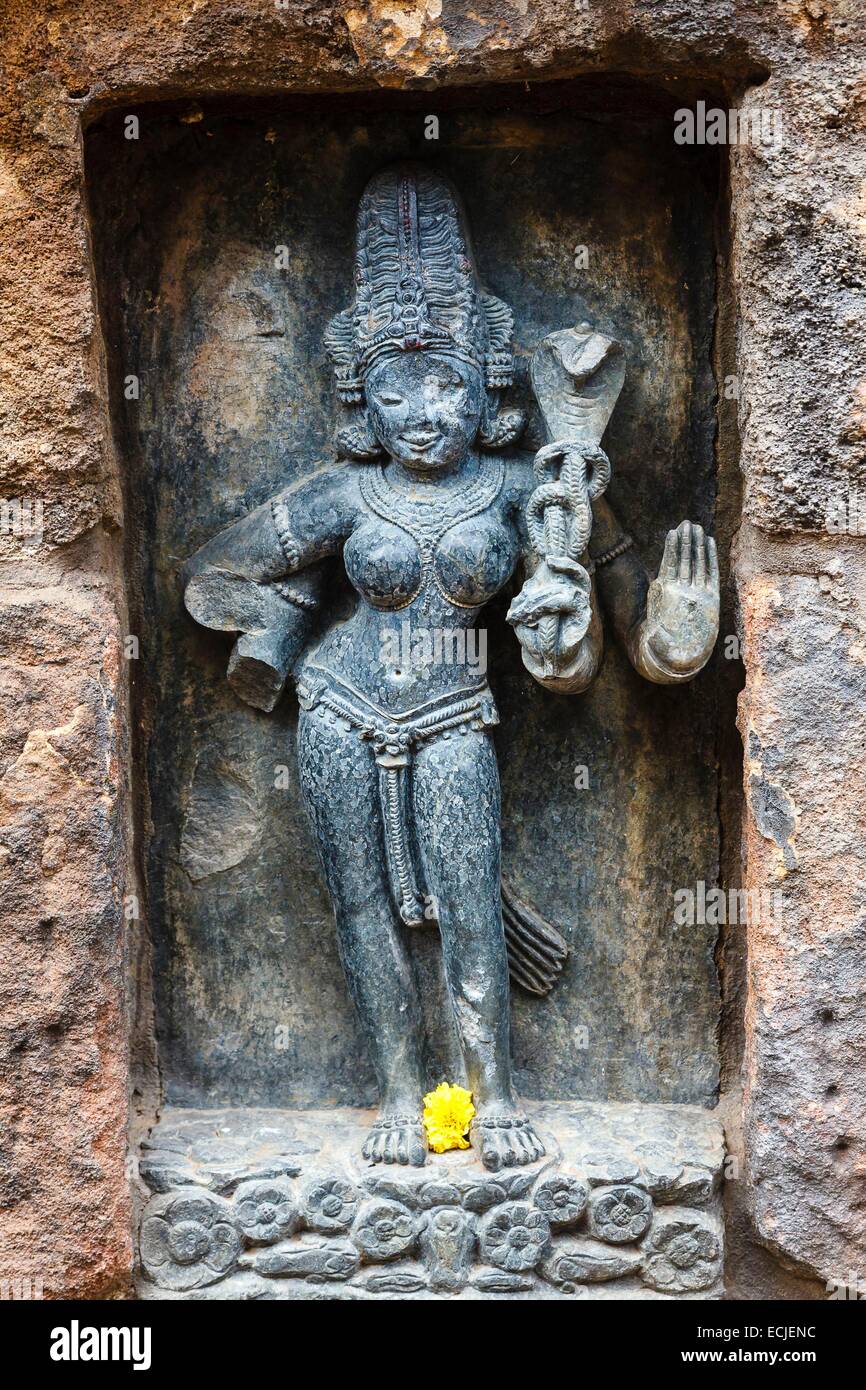India, Odisha, Hirapur Chausathi Yogini temple dated 9th century, sculpture Stock Photo