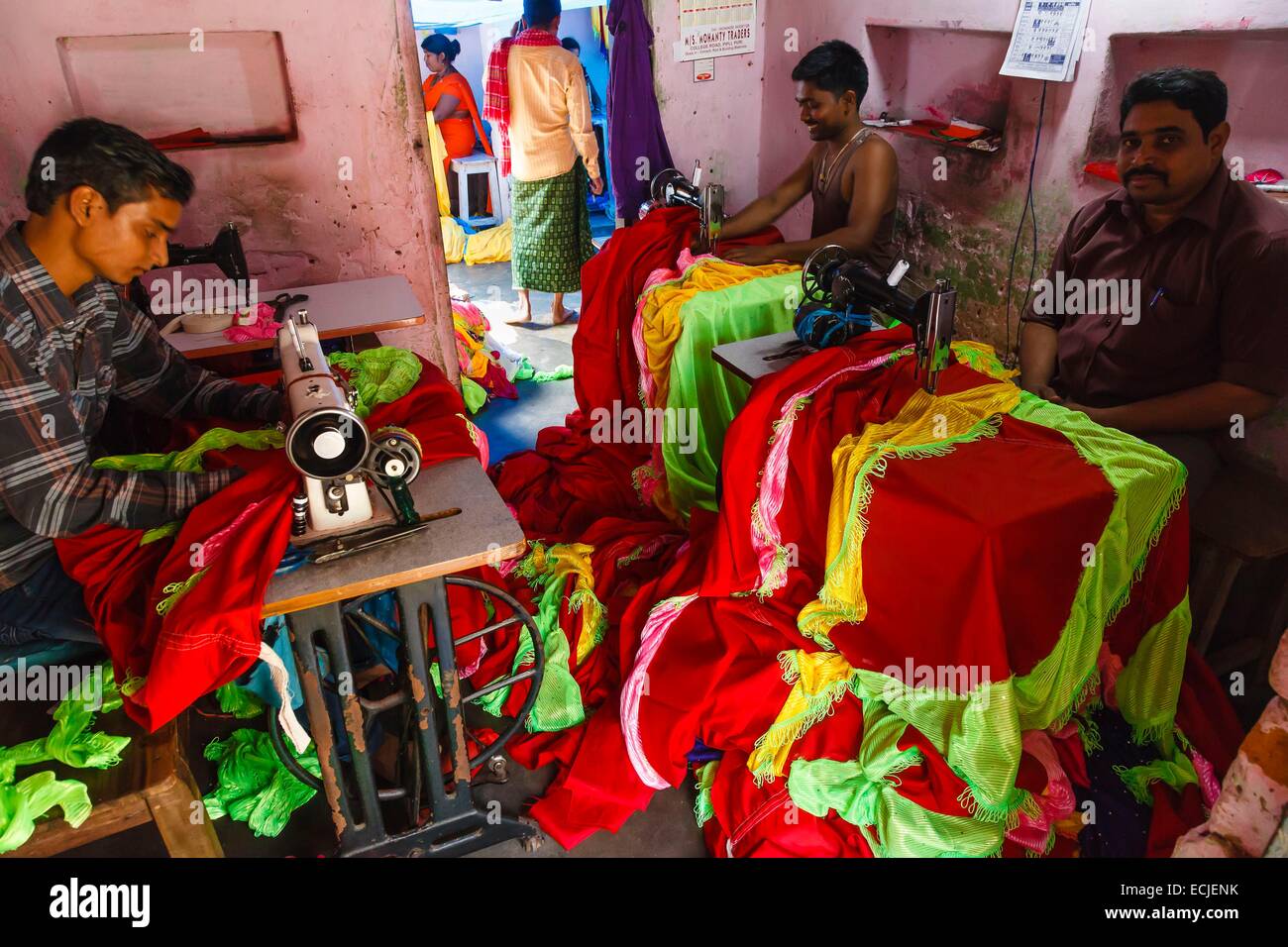 India, Odisha, Pipili, applique craft workshop Stock Photo
