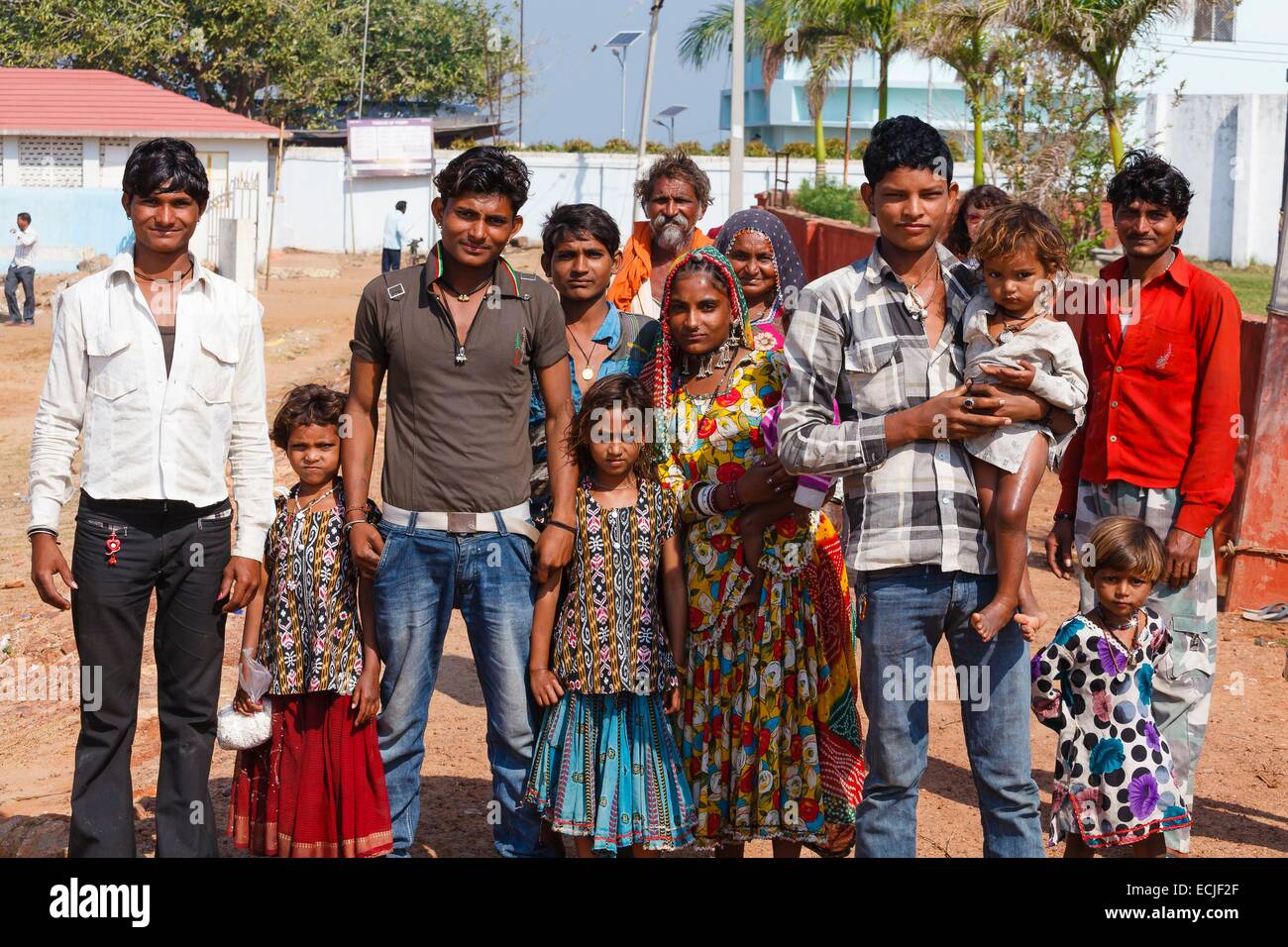 India, Odisha, Satapada, Banjara (lambadi) family Stock Photo