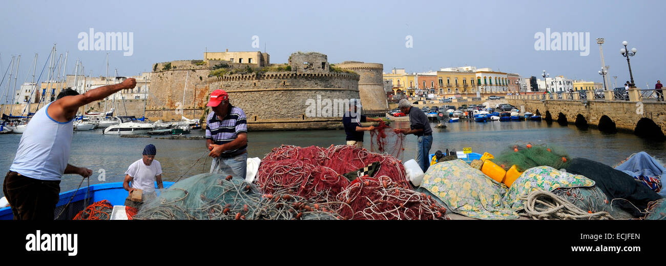 Italy, Apulia, Gallipoli, the port Stock Photo