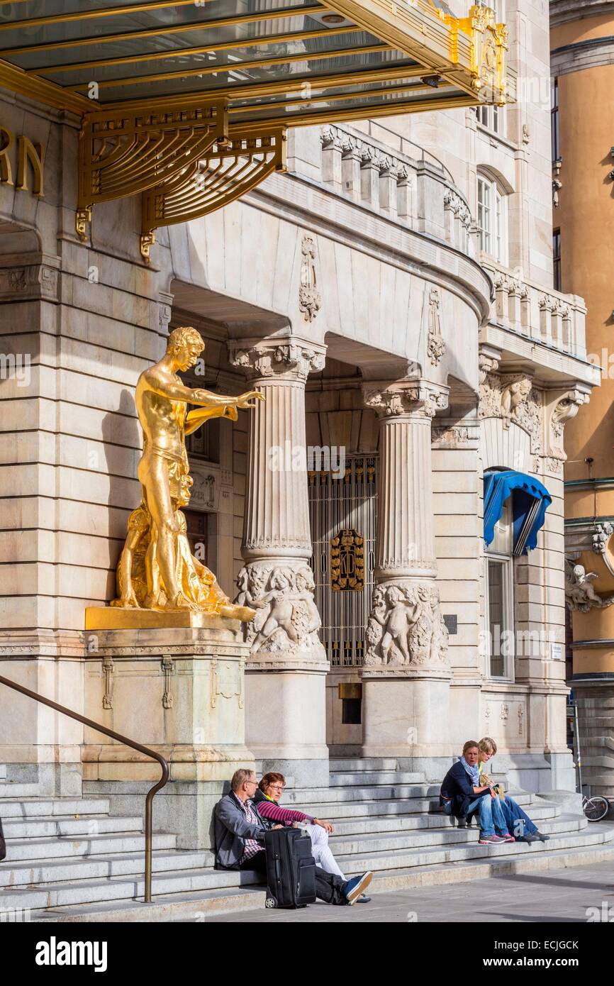 Sweden, Stockholm, Nybroplan, Theatre Royal Dramatic Arts (Dramatan) facade of the building in Art Nouveau style designed in 1908 by architect Fredrik Lilljekvist Stock Photo