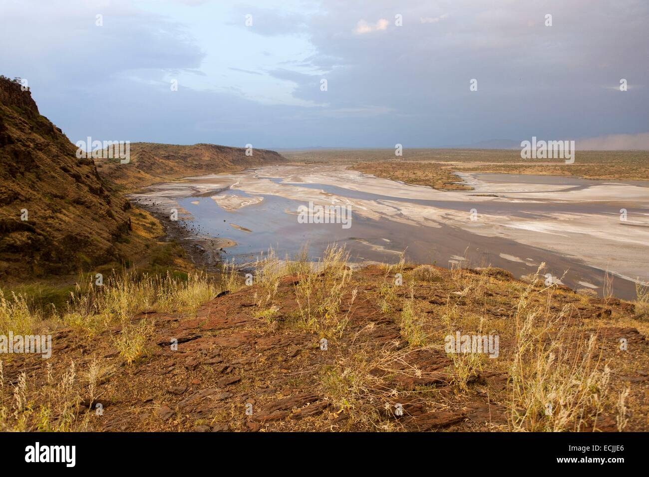Kenya, lake Magadi, Rift valley, at sunset Stock Photo