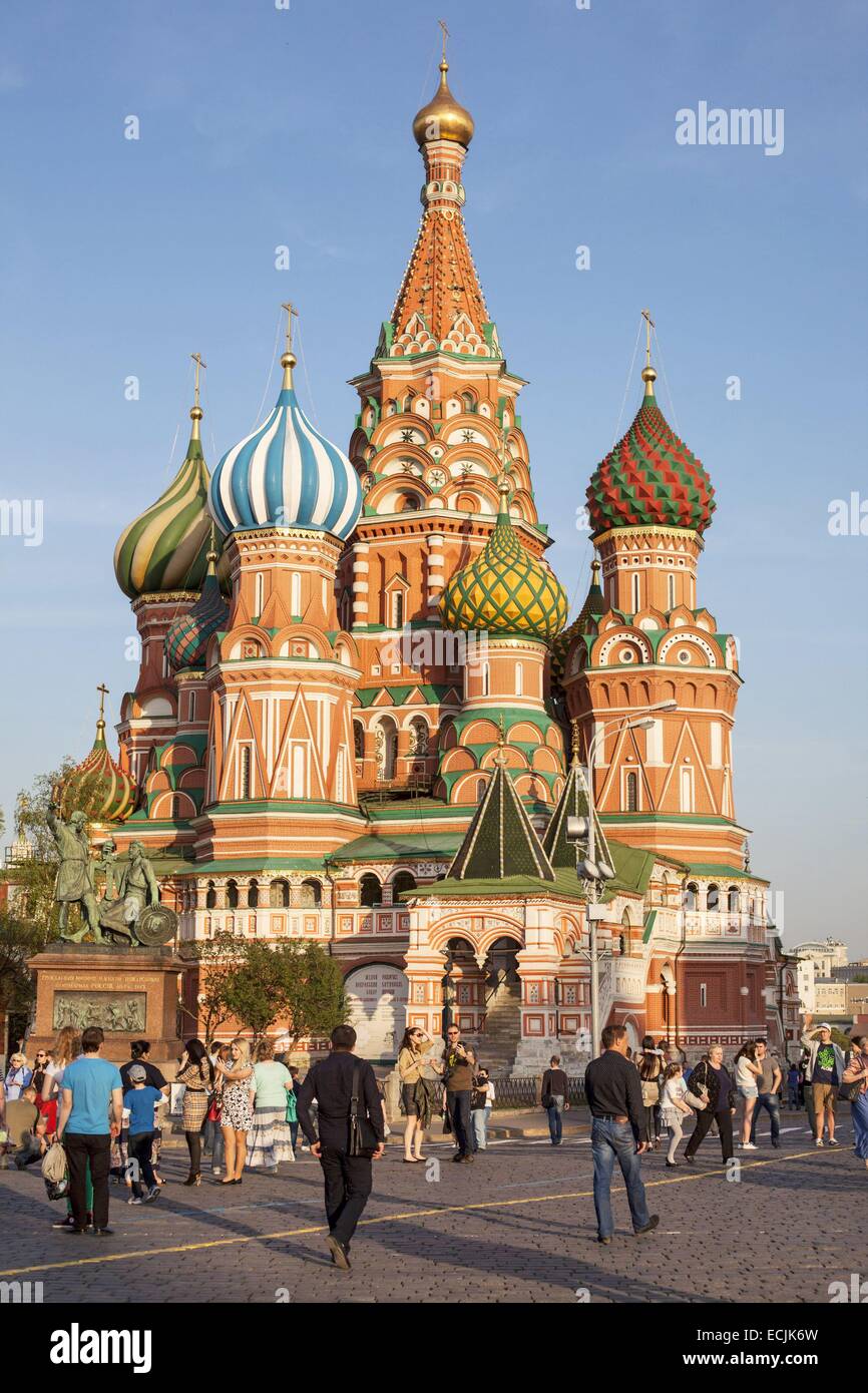 Russia, Moscow, St, Basil's cathedral on the Red Square, listed as World Heritage by UNESCO Stock Photo