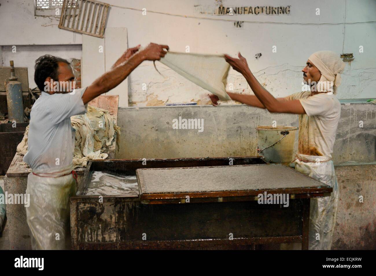 India, Rajasthan, Sanganer, Paper factory Stock Photo Alamy