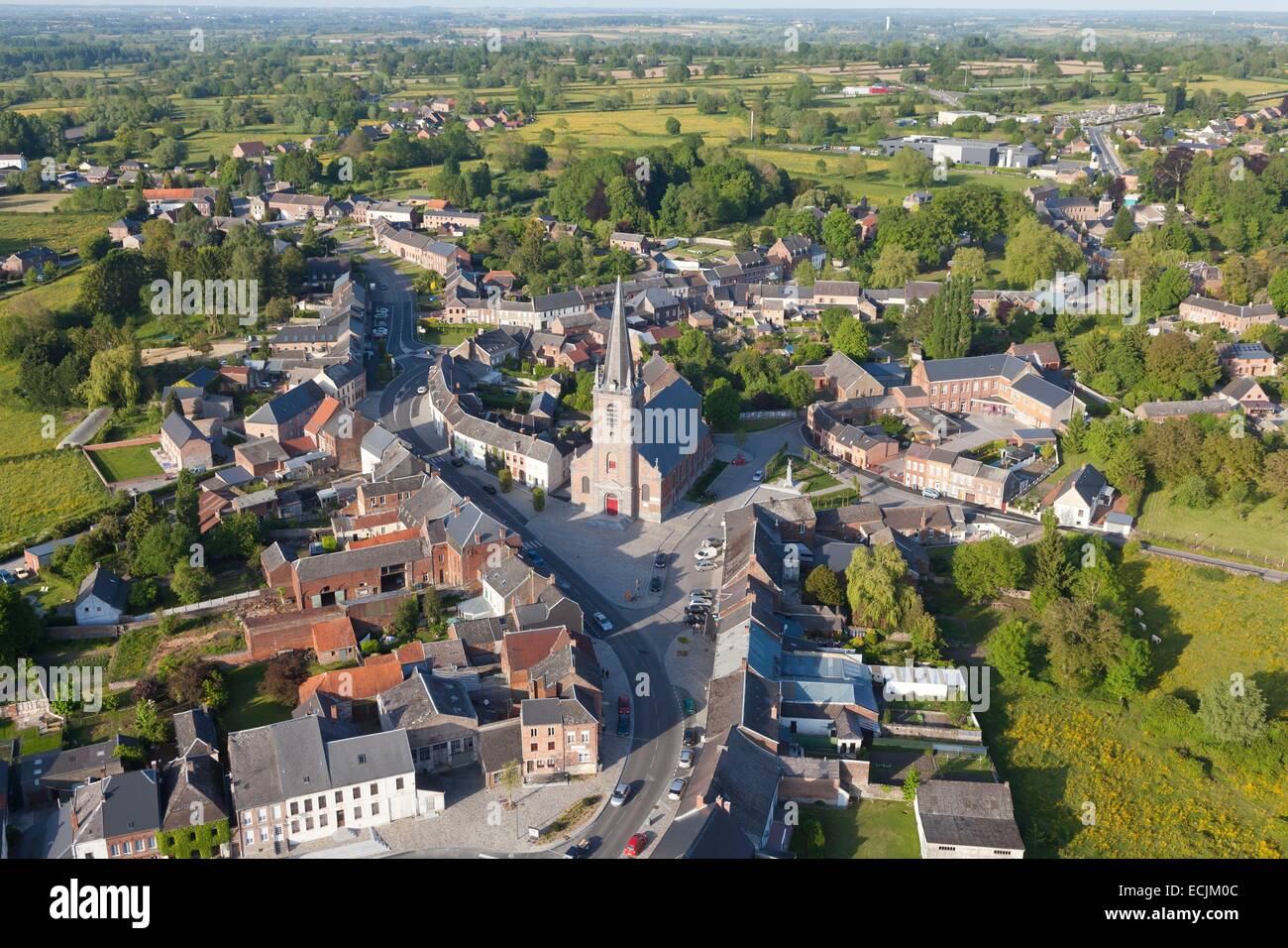 France, Nord, Maroilles (aerial view) Stock Photo