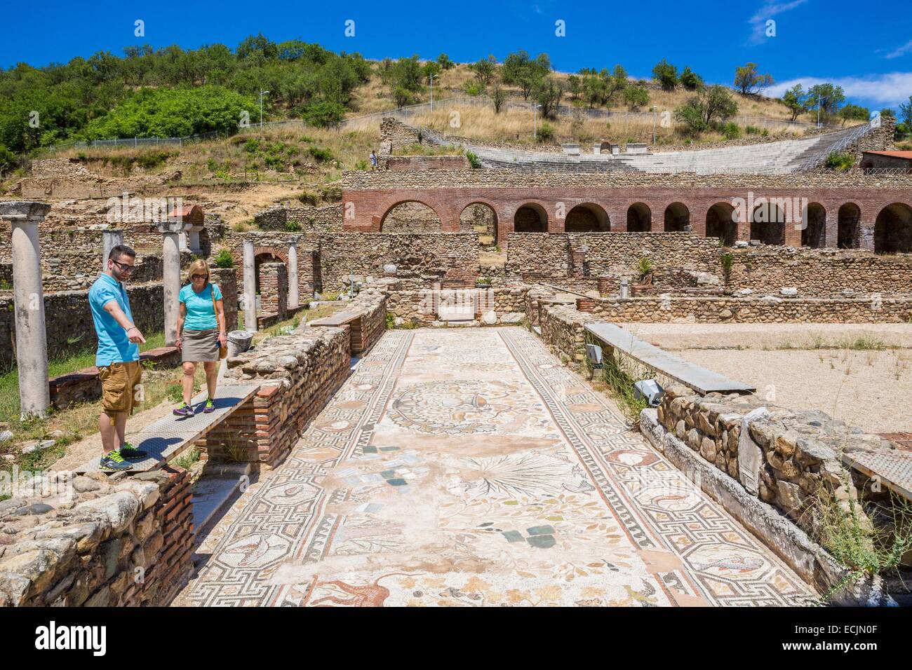 Republic of Macedonia, 2 kms from Bitola, the ruins of Heraclea Lyncestis founded by Philip of Macedon in the middle of the fourth century BC AD Stock Photo