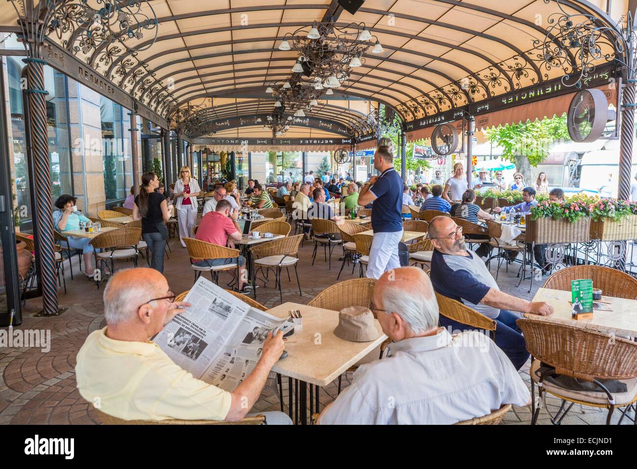 Republic of Macedonia, Skopje, Macedonia Square, Pelister cafe restaurant, well renowned Stock