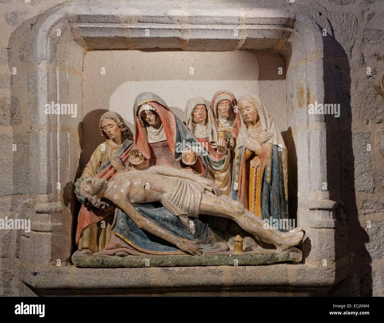 France, Creuse, Ahun, Pieta of the 15th century Stock Photo - Alamy