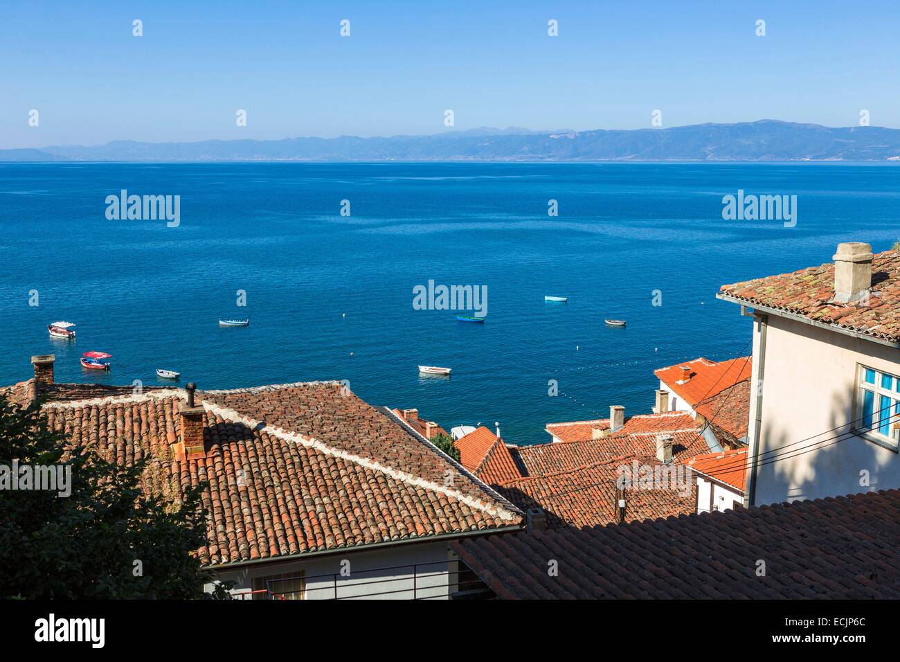 Republic of Macedonia, Ohrid, listed as World Heritage by UNESCO Site, the city center Stock Photo