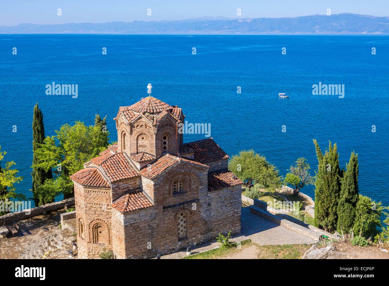 Republic of Macedonia, Lake Ohrid, listed as World Heritage by UNESCO Site,  the Church of St John of Kaneo Byzantine style of the XIIIth century Stock  Photo - Alamy