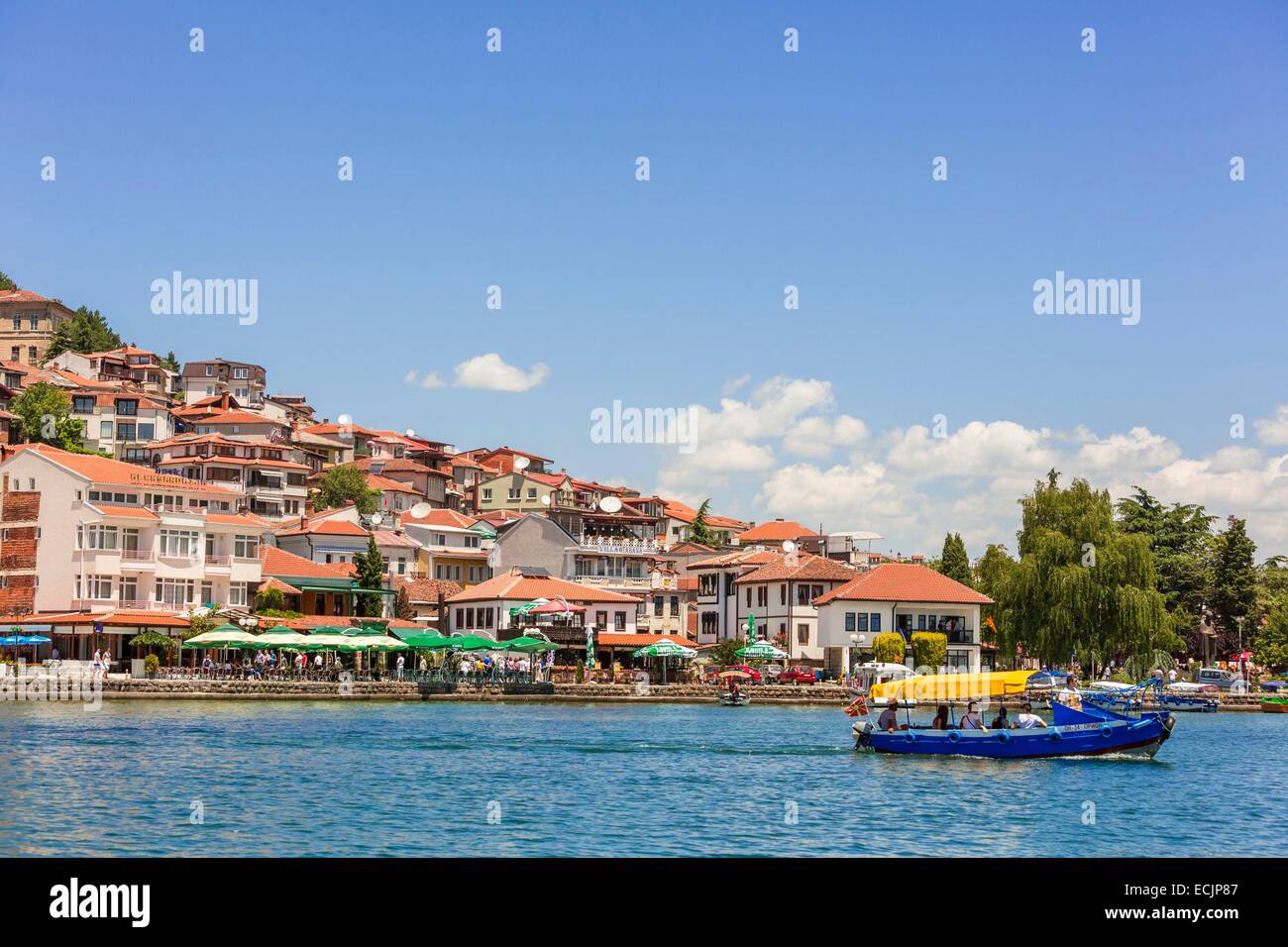 Republic of Macedonia, Ohrid, listed as World Heritage by UNESCO city center by the lake Stock Photo