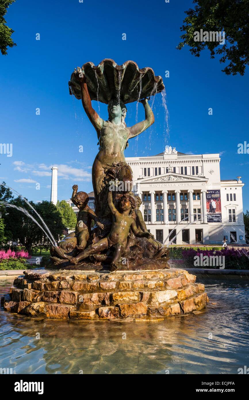 Latvia (Baltic States), Riga, European capital of culture 2014, National Opera House Stock Photo