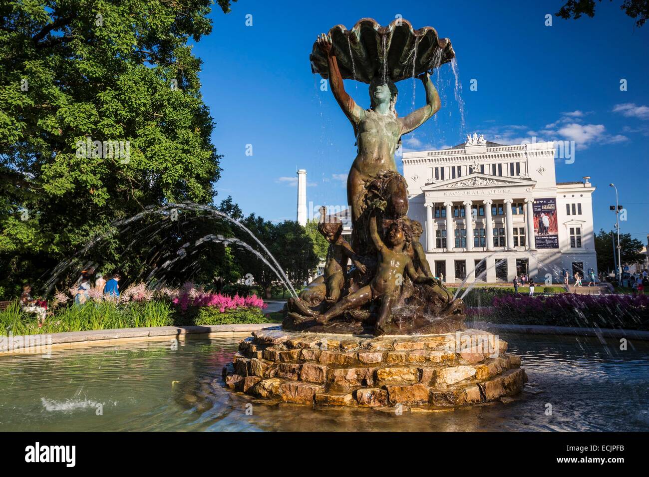 Latvia (Baltic States), Riga, European capital of culture 2014, National Opera House Stock Photo