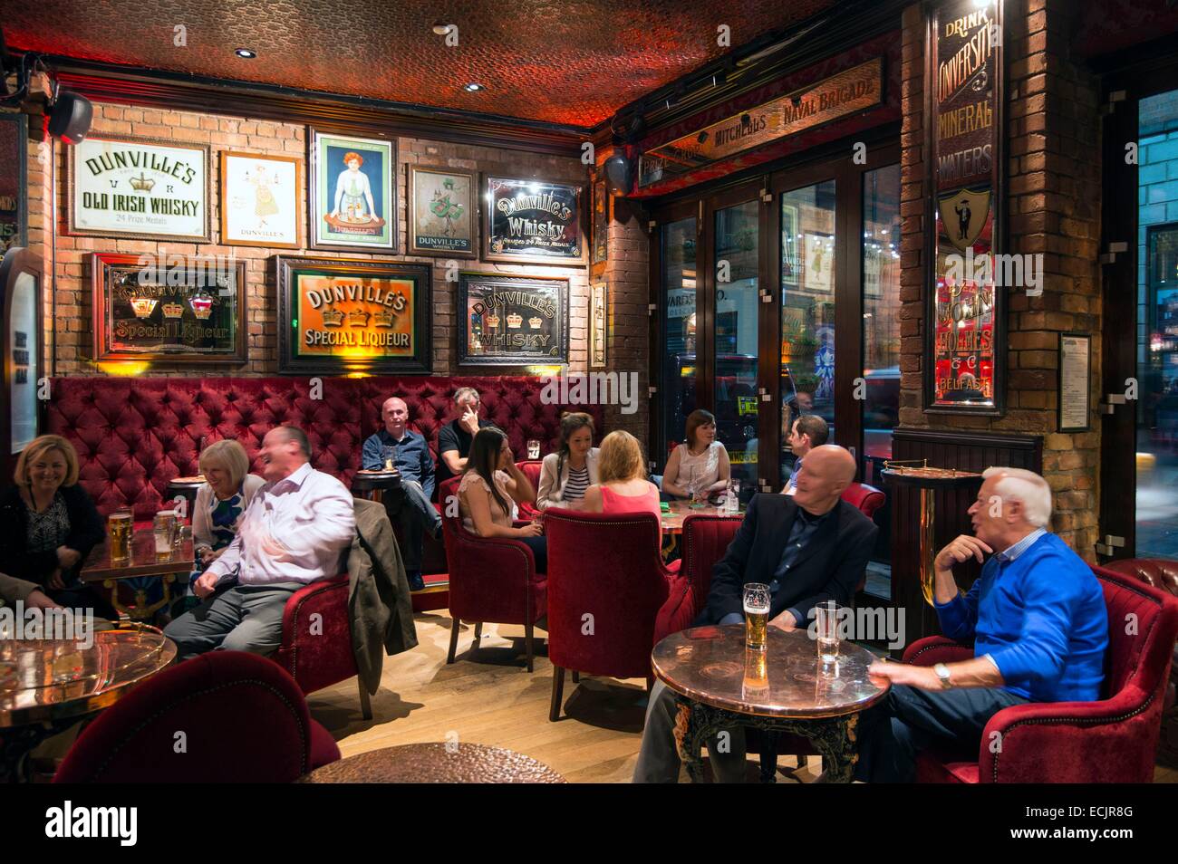United Kingdom; Northern Ireland, Belfast, the Harp Bar in the cathedral quarter Stock Photo