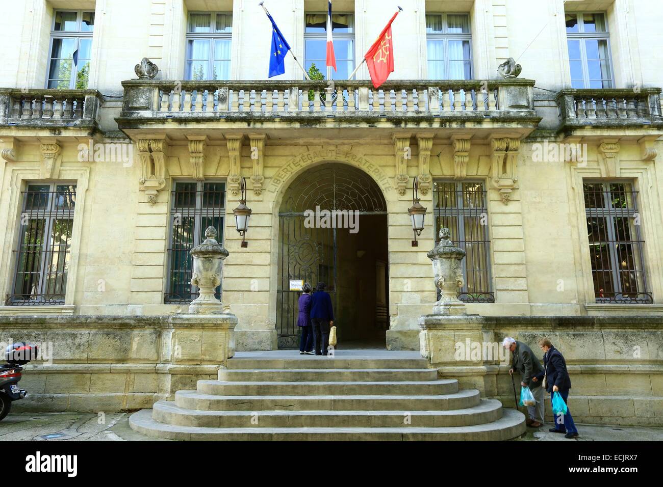 France, Gard, Uzes, City Hall, a listed building Stock Photo