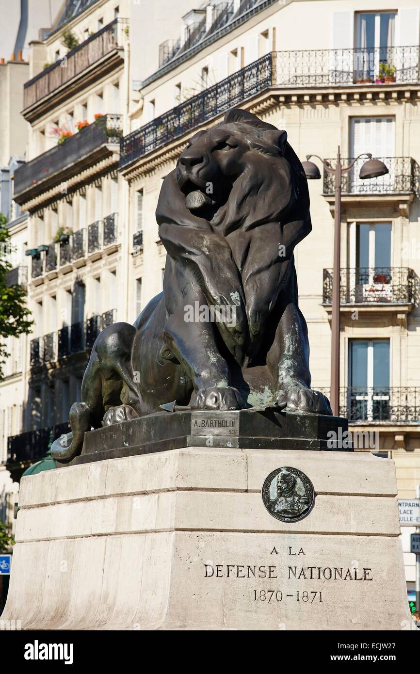 France, Paris, Place Denfert Rochereau, Replica of the Belfort Lion