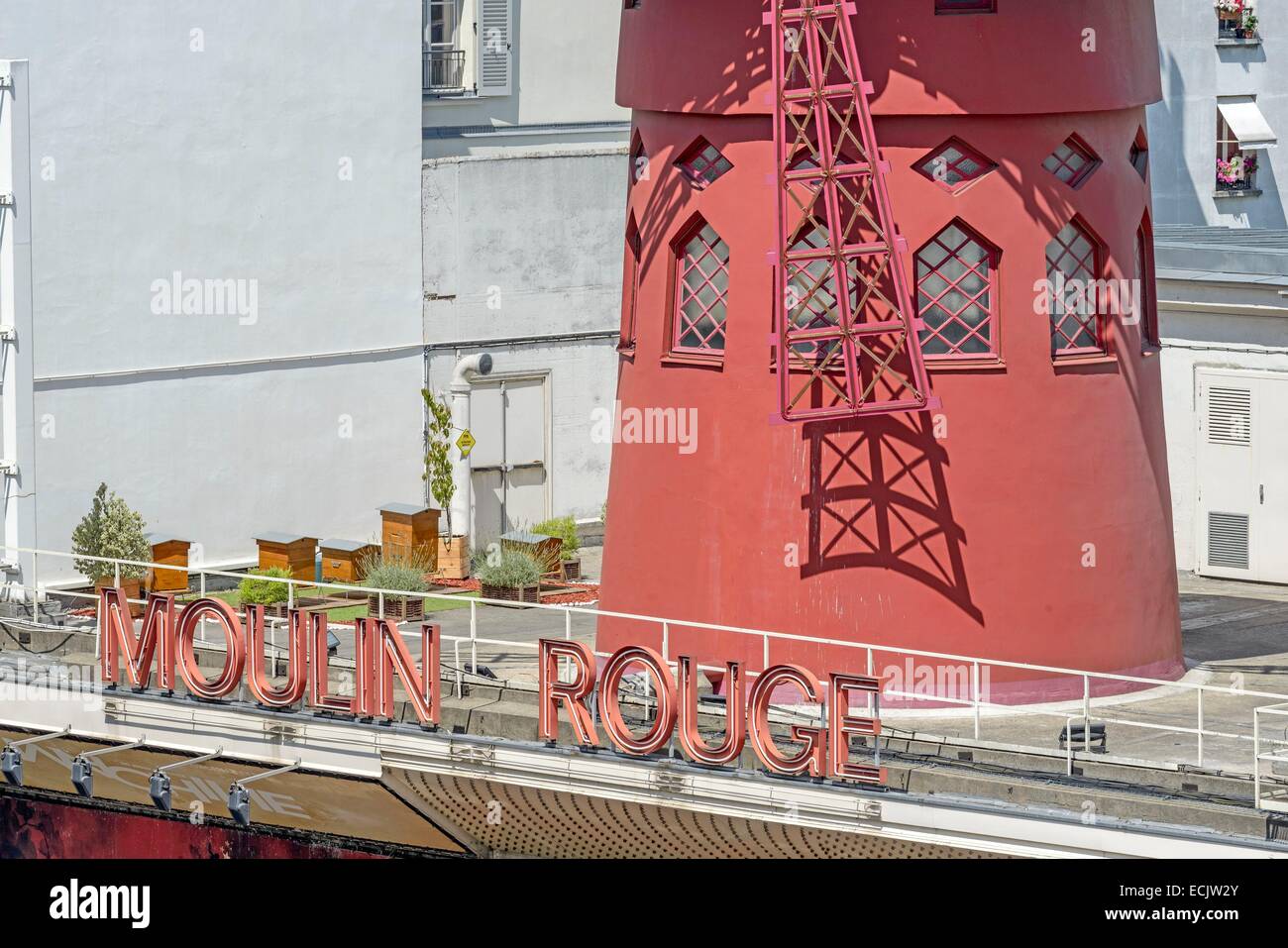 France, Paris, Pigalle district, the Moulin Rouge (Moulin Rouge registered trademark, request for authorization necessary before any publication) Stock Photo