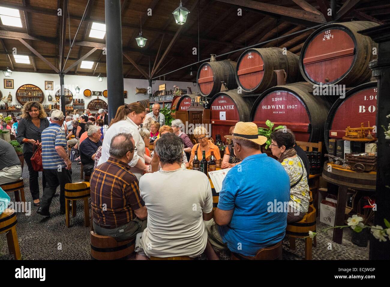 Portugal, Madeira island, Funchal, wine tasting at the company Pereira
