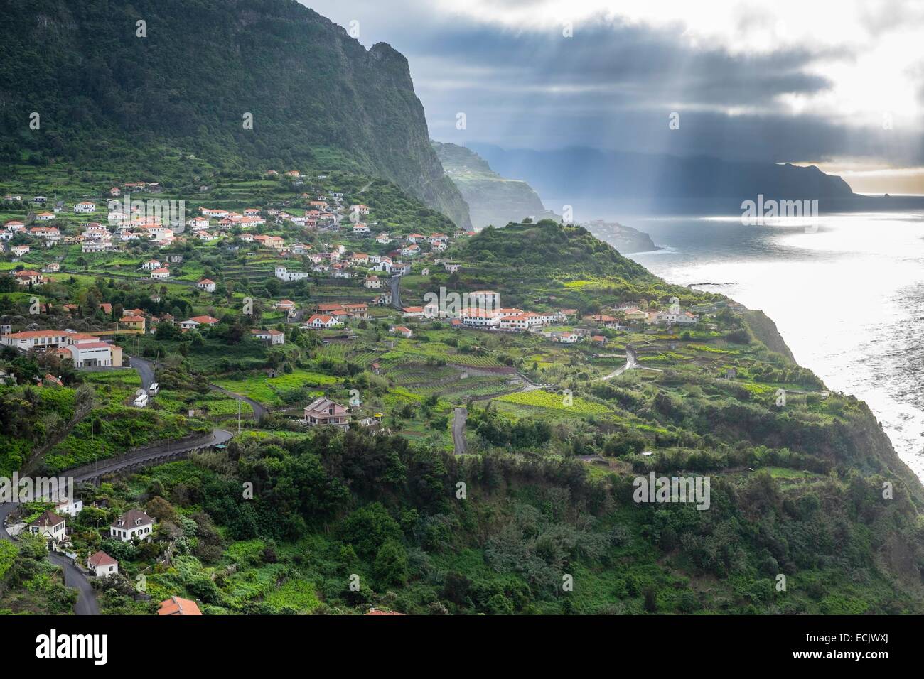 Ruin on a steep slope, near Calhau das Achadas, Madeira, Portugal Stock  Photo - Alamy