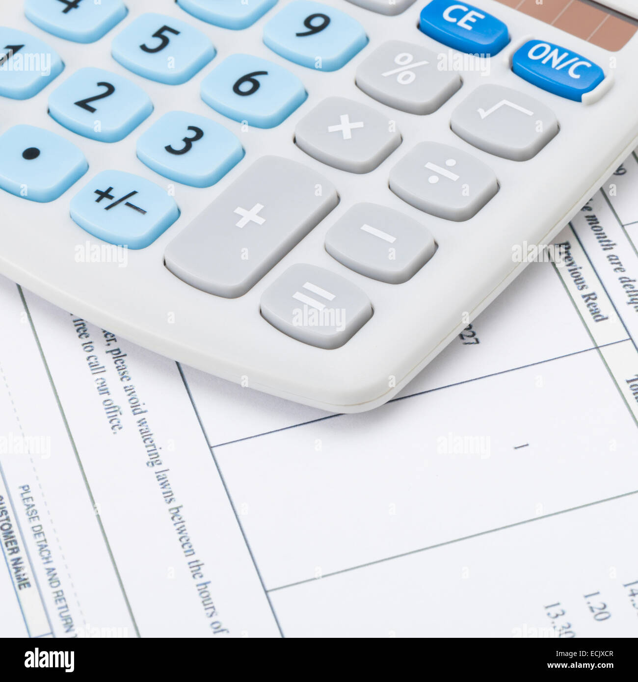Studio shot of receipt next to calculator - accounting concept Stock Photo  - Alamy