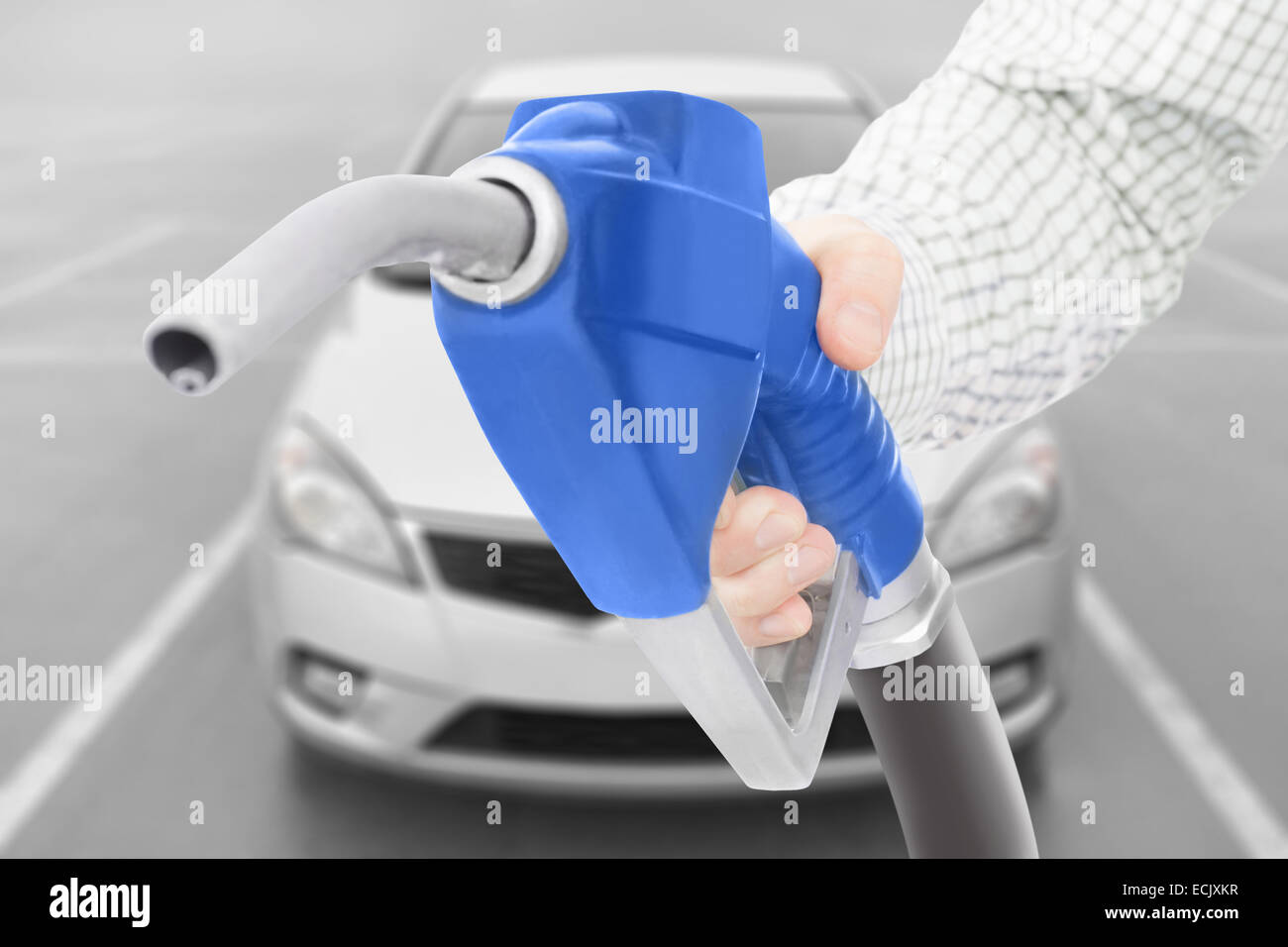 Blue color fuel pump gun hi-res stock photography and images - Alamy