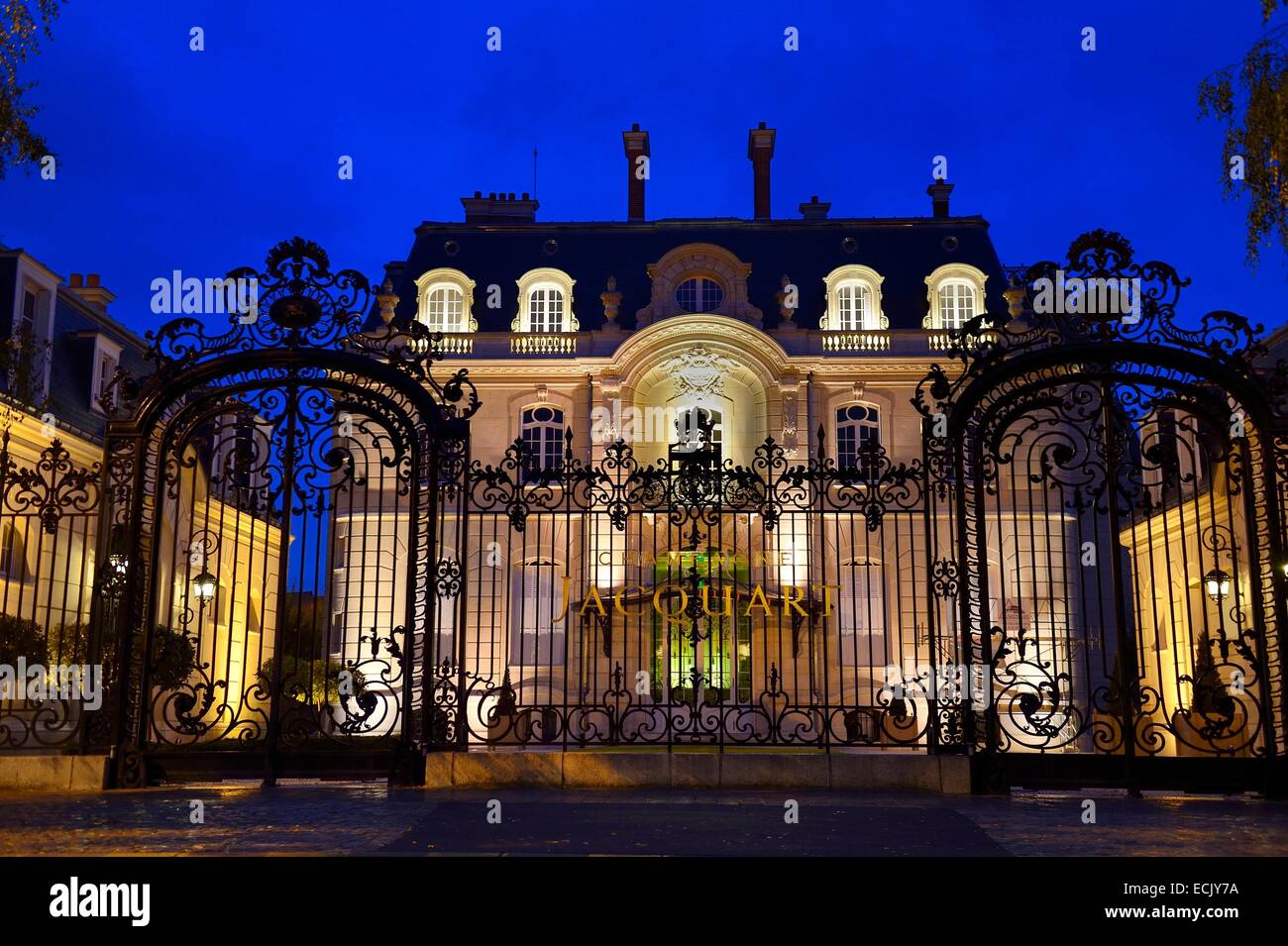 France, Marne, Reims, Hotel Brimont headquarters of the Jacquart Champagne house on Boulevard Lundy Stock Photo