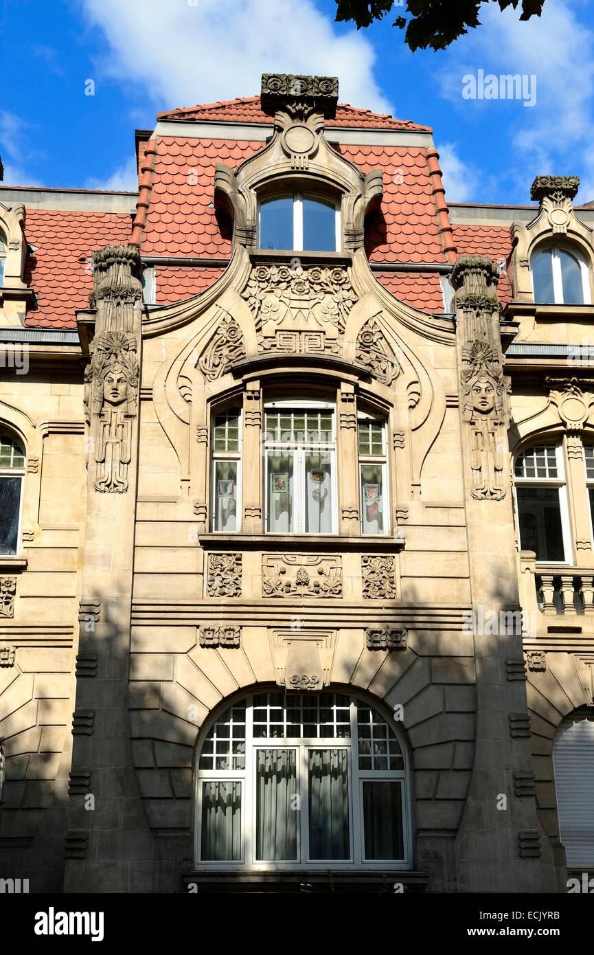 France, Moselle, Metz, Imperial district, Jugendstil villa on Avenue Foch Stock Photo