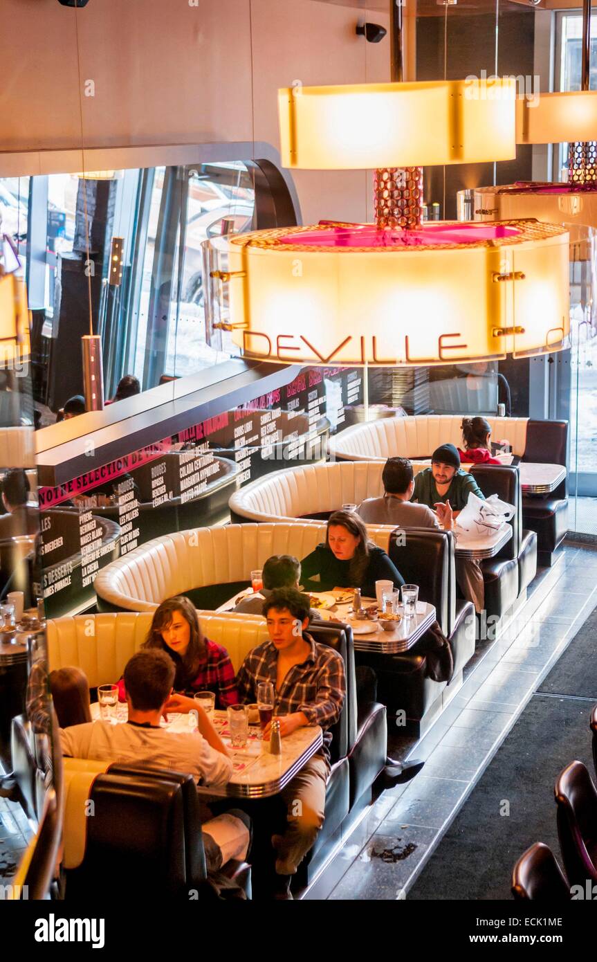 Canada, Quebec province, Montreal, Deville Diner Bar on Stanley Street