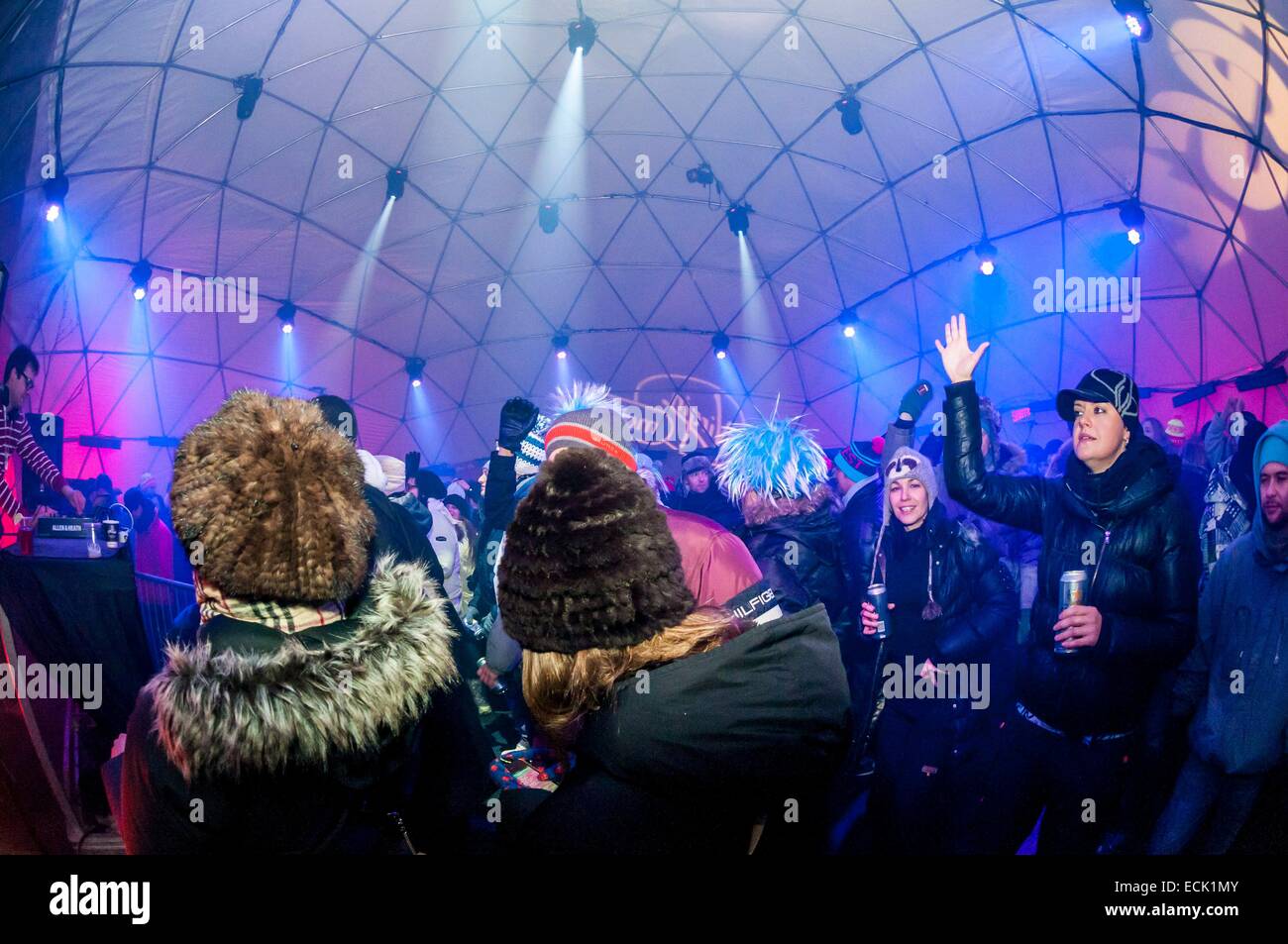Canada, Quebec province, Montreal, Igloofest rave party on the St