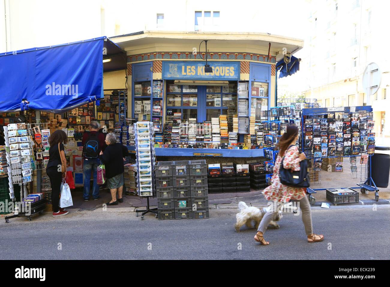 France, Var, Toulon, Street Prosper Ferrero, Kiosks Stock Photo