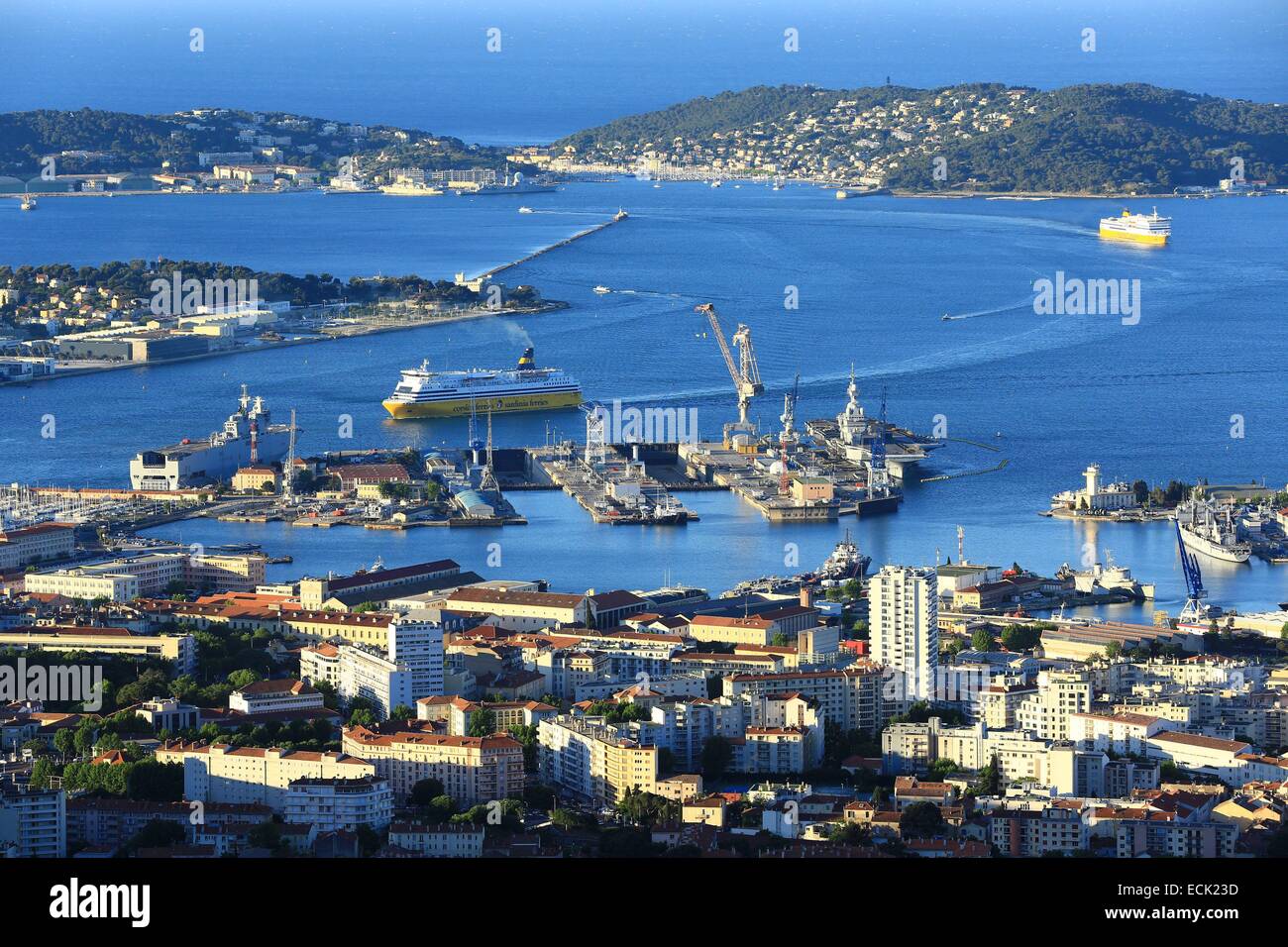 France, Var, Toulon, harbor, military port, the peninsula of Saint mandrier  background Stock Photo - Alamy