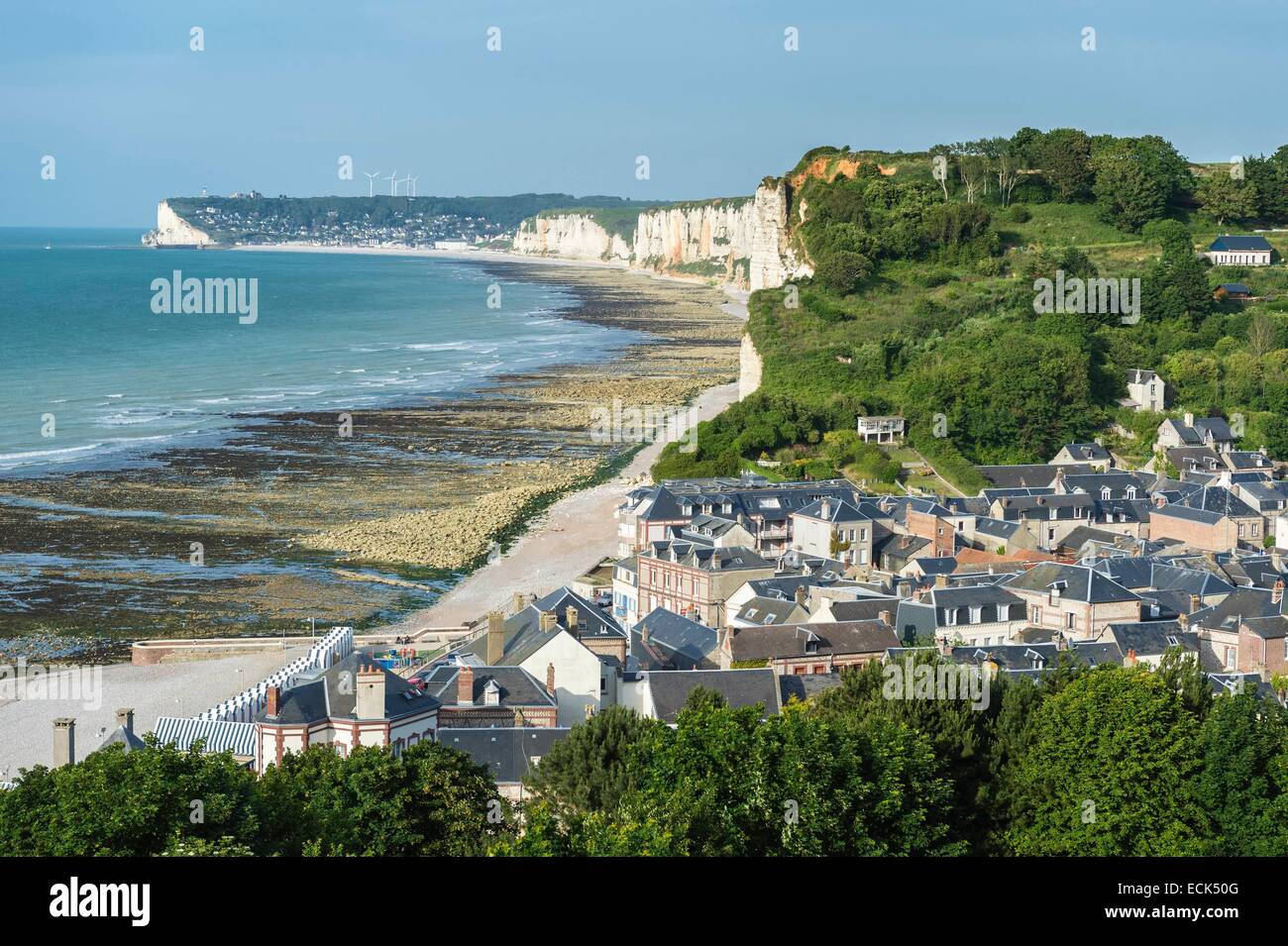 France, Seine Maritime, Yport and Fecamp in the background Stock Photo