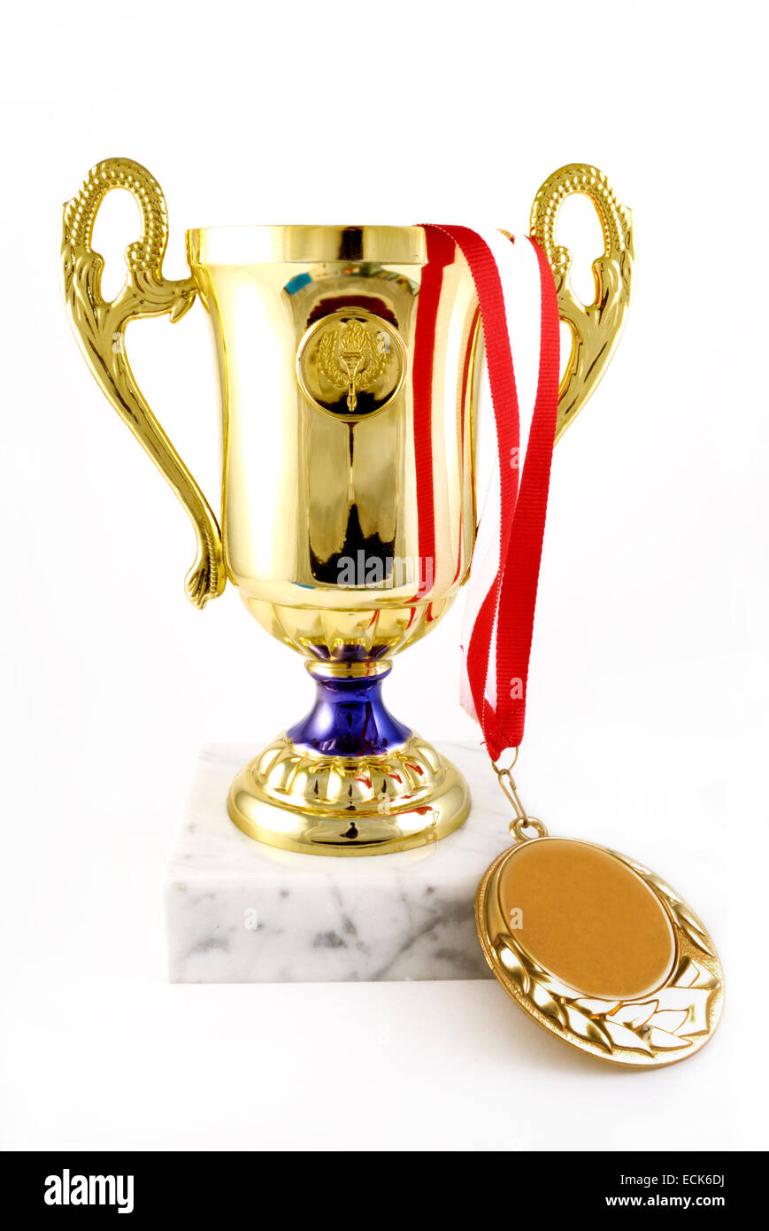 gold cup and medal, win concept Stock Photo Alamy