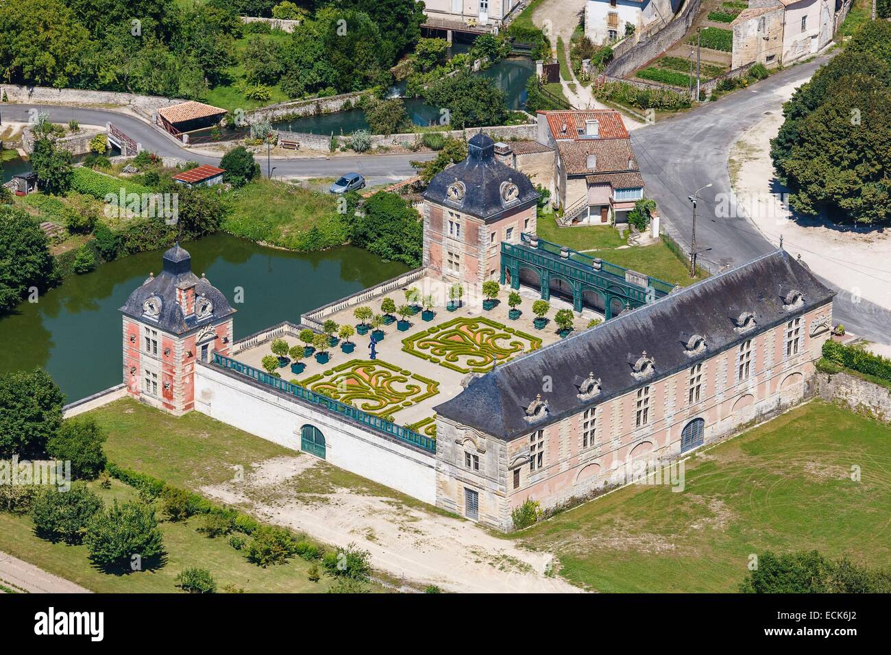 France, Deux Sevres, La Mothe Saint Heray, l'Orangerie (aerial view