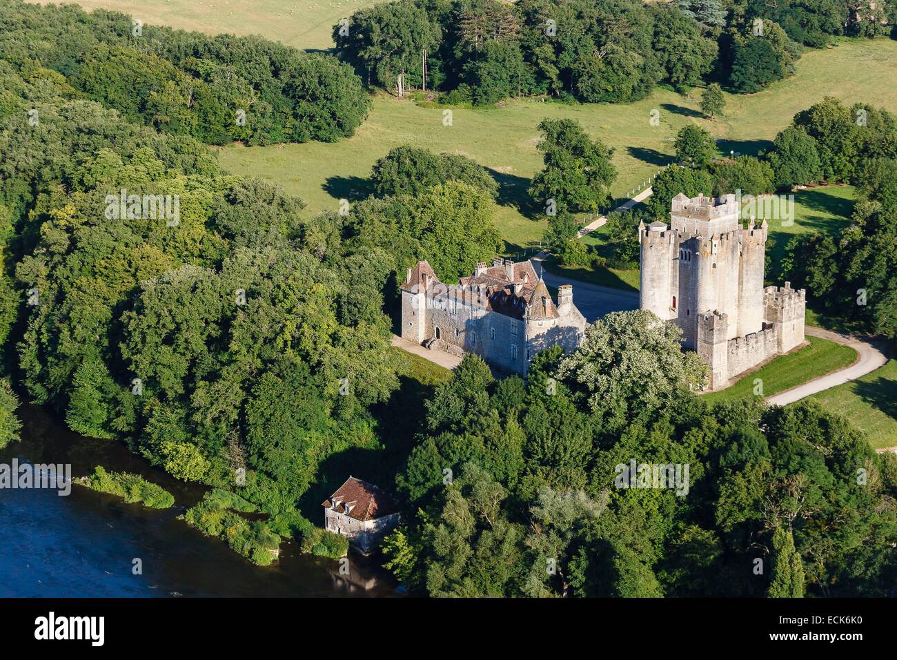 France, Indre, Ciron, Romefort castle (aerial view Stock Photo Alamy