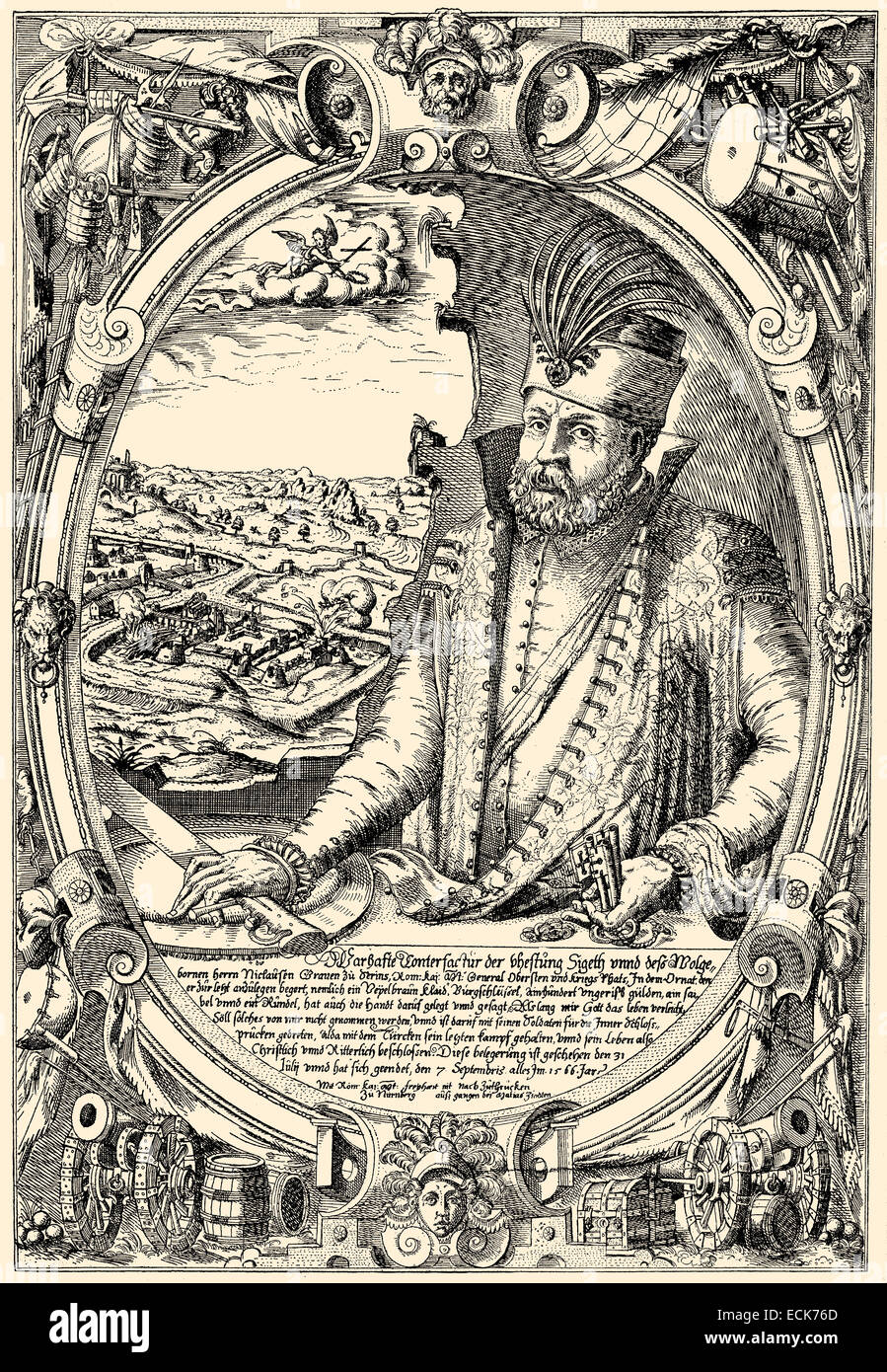 Nikola Šubić Zrinski  or Miklós Zrínyi, 1508 - 1566, a Croatian nobleman and general in service of Habsburg Monarchy, Nikola Šub Stock Photo