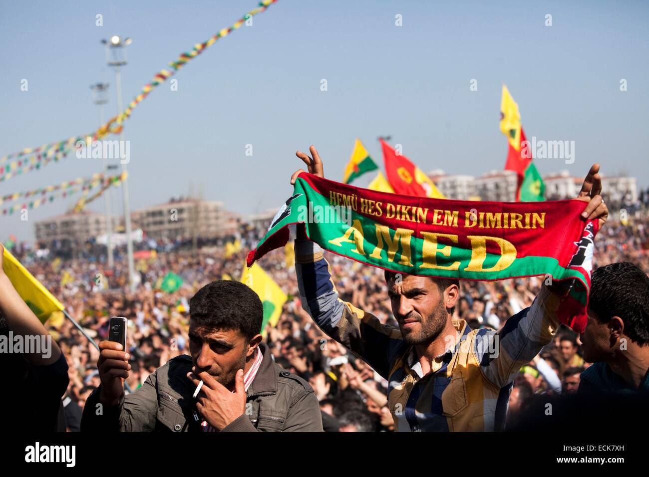 Turkey, South Eastern Anatolia, Kurdistan, Diyarbakir, Newroz 2013 Kurdish New Year, celebrating the Spring Stock Photo