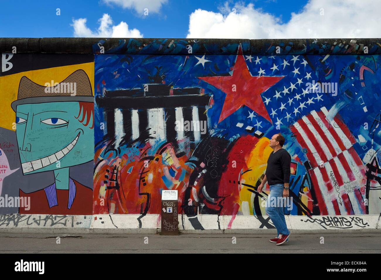 Germany, Berlin, Friedrichshain-Kreuzberg, East Side Gallery, The Wall Stock Photo