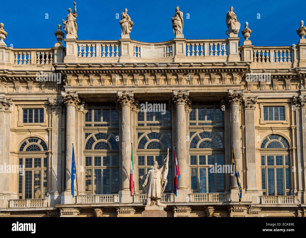 Italy, Piedmont, Turin, Piazza Castello, Palazzo Madama Stock Photo