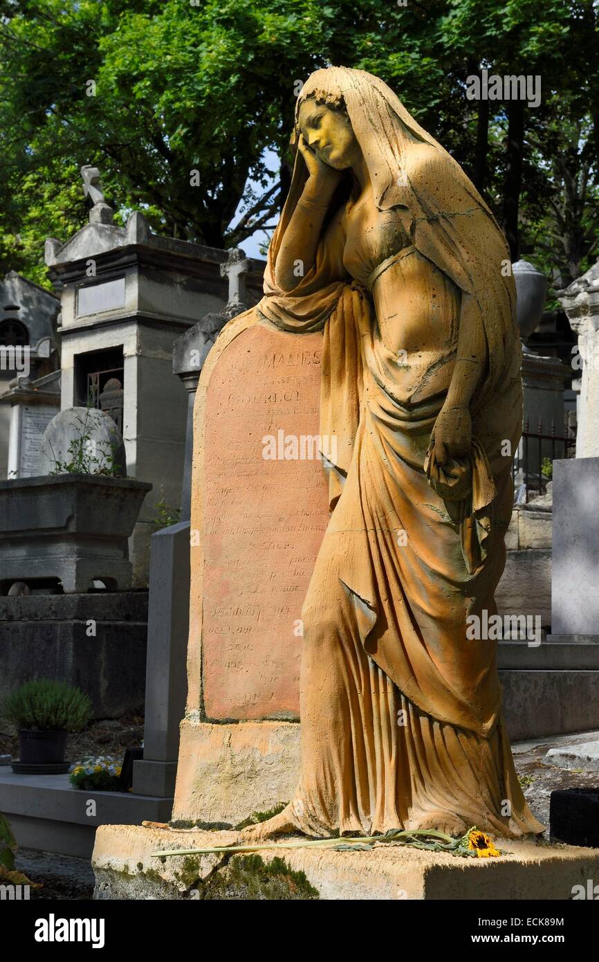 France, Paris, the Pere-Lachaise cemetery, the grave of Sebastien Gourlot erected in 1816 Stock Photo